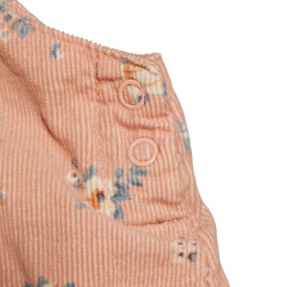 Angel Dear Baby Dress – 6–12 Months – Peach Floral with Snap Straps & Side Snaps - Picture 4 of 6
